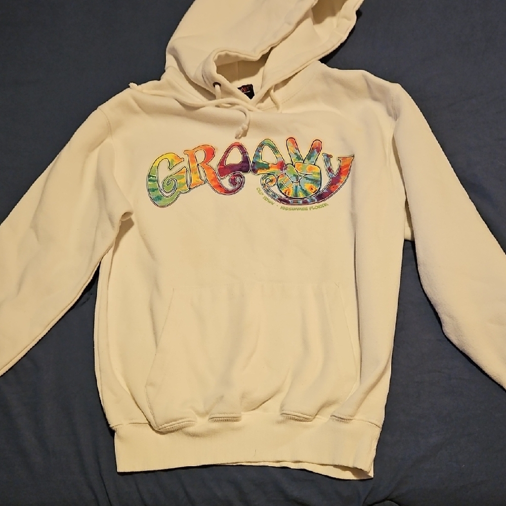 CottonNet Cream Hoodie with Vibrant Graphic